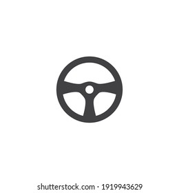 Steering wheel logo vector flat design