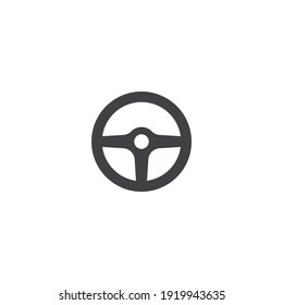 Steering wheel logo vector flat design