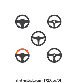 Steering Wheel Logo Vector Flat Design