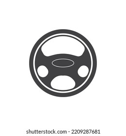Steering wheel logo vector flat design