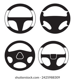 Steering wheel logo vector flat design