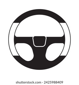 Steering wheel logo vector flat design
