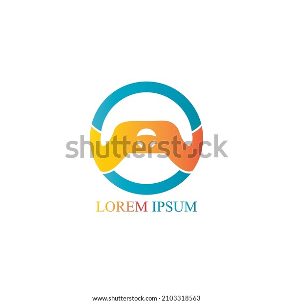 steering wheel logo and\
vector icon image