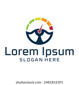 Steering wheel logo. Vector illustration