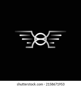 Steering Wheel Logo. winged circle logo representing the steering wheel of the car