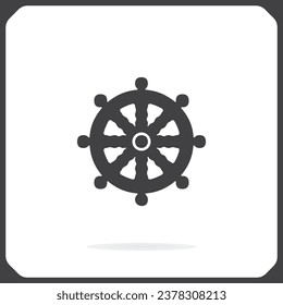 Icono del vector marino de la rueda de dirección