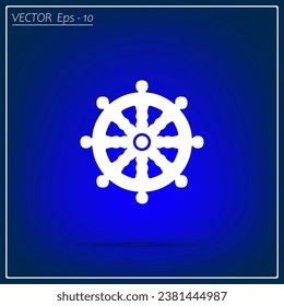 Steering wheel marine vector icon