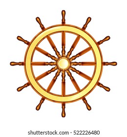 Steering wheel Marine. Steering wheel. Vector illustration