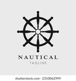 nautisches Lenkrad-Logo, Vektorgrafik-Design