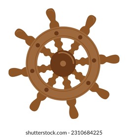 Volante de dirección sobre fondo blanco. Ilustración vectorial.