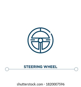 steering wheel outline vector icon. simple element illustration. steering wheel outline icon from editable entertainment concept. can be used for web and mobile
