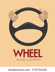 steering wheel over background vector illustration