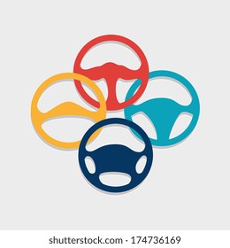 steering wheel over background vector illustration