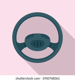 icono de la pieza del volante de dirección. Ilustración plana de un icono vectorial de la parte del volante para el diseño web