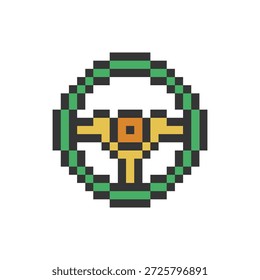 steering wheel pixel art retro