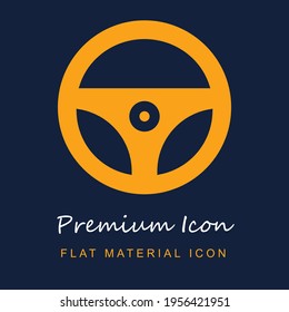Steering Wheel premium material ui ux isolated vector icon in navy blue and orange colors svg