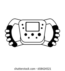 steering wheel racer silhouette  illustration