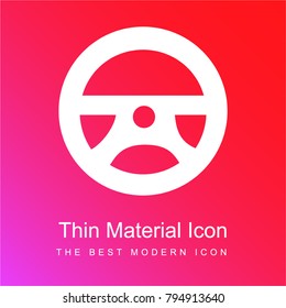 Steering wheel red and pink gradient material white icon minimal design