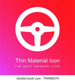 Steering wheel red and pink gradient material white icon minimal design