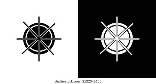 Steering wheel rudder icon simple vector symbol