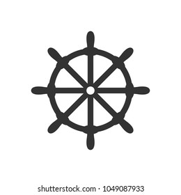 Steering wheel rudder icon. Vector illustration. Business concept ship wheel pictogram.