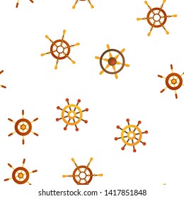 Steering Wheel, Rudder Linear Vector  Seamless Pattern.  