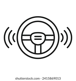 Steering wheel sensor icon outline vector. Safety control. Alert care