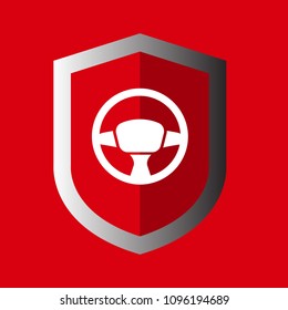 steering wheel and shield