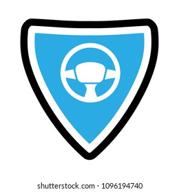 steering wheel and shield