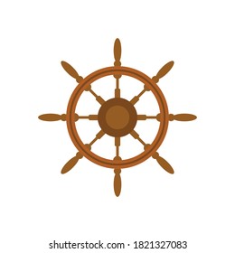 Steering wheel of the ship, drawing on a white background. vector illustration