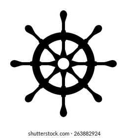 Steering wheel for ship isolated on white. EPS10 vector