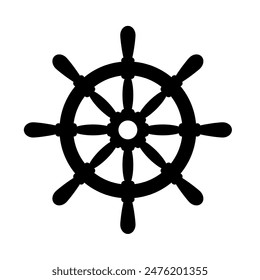 steering wheel, ship rudder - vector illustration, icon