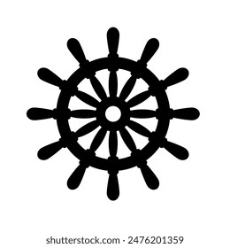 steering wheel, ship rudder - vector illustration, icon