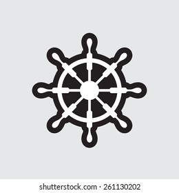 Steering wheel for ship. Vector illustration