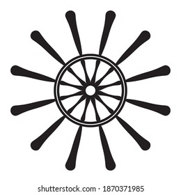 
Steering wheel silhouette black. Vector drawing.