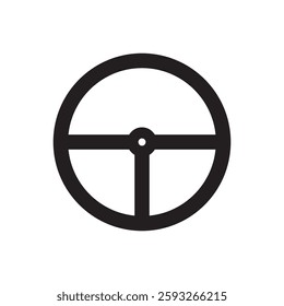 Steering wheel silhouette flat icon vvector design illustration. 