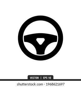 Steering wheel silhouette icon vector, illustration logo template in trendy style. Suitable for many purposes.