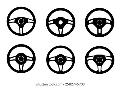 Steering Wheel Silhouette Template Icon Design