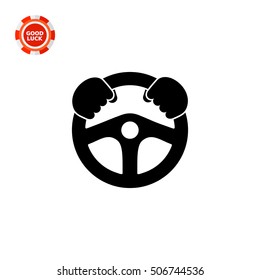 Steering wheel simple icon