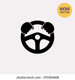 Steering wheel simple icon