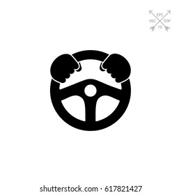 Steering wheel simple icon