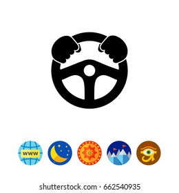 Steering wheel simple icon