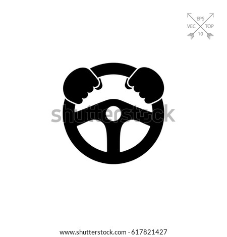 Steering wheel simple icon