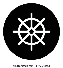 Steering wheel simple icon. Flat desing