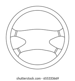 Steering wheel.Car single icon in outline style vector symbol stock illustration web.