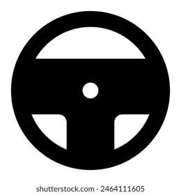 steering wheel solid icon fat UI