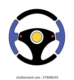 steering wheel for sport car flat design.Vector illustration