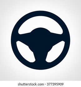 Steering wheel symbol. Vector illustration.