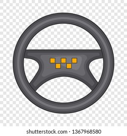 Steering wheel of taxi icon in cartoon style isolated on background for any web design 