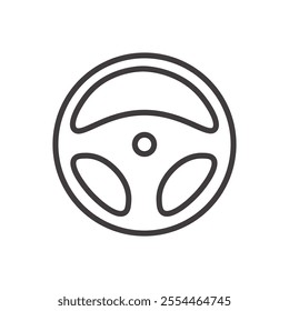 Steering Wheel thin liner icon vector.